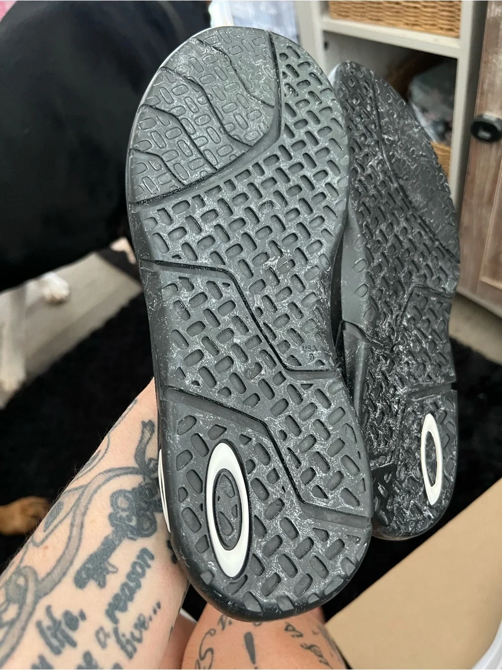 Oakley Men's Black Flip-Flops with White Logo